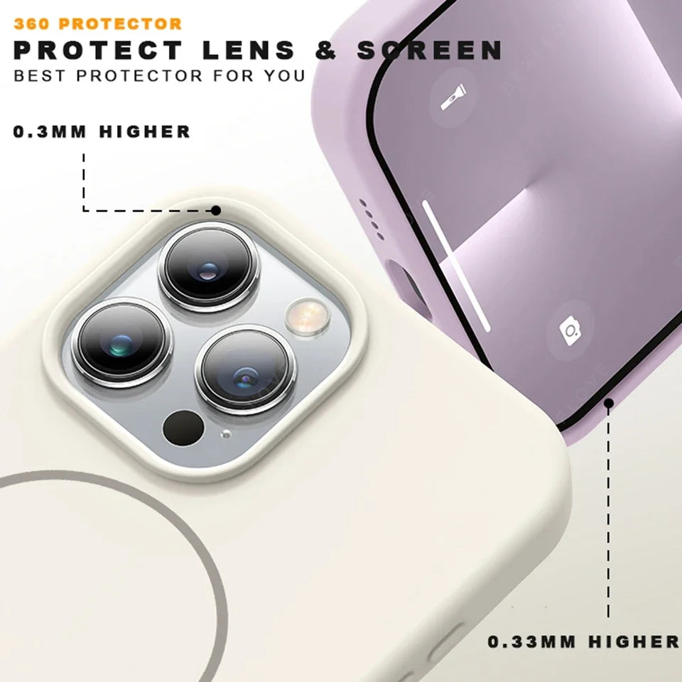 Magnetic MagSafe Silicone iPhone Case with Lanyard