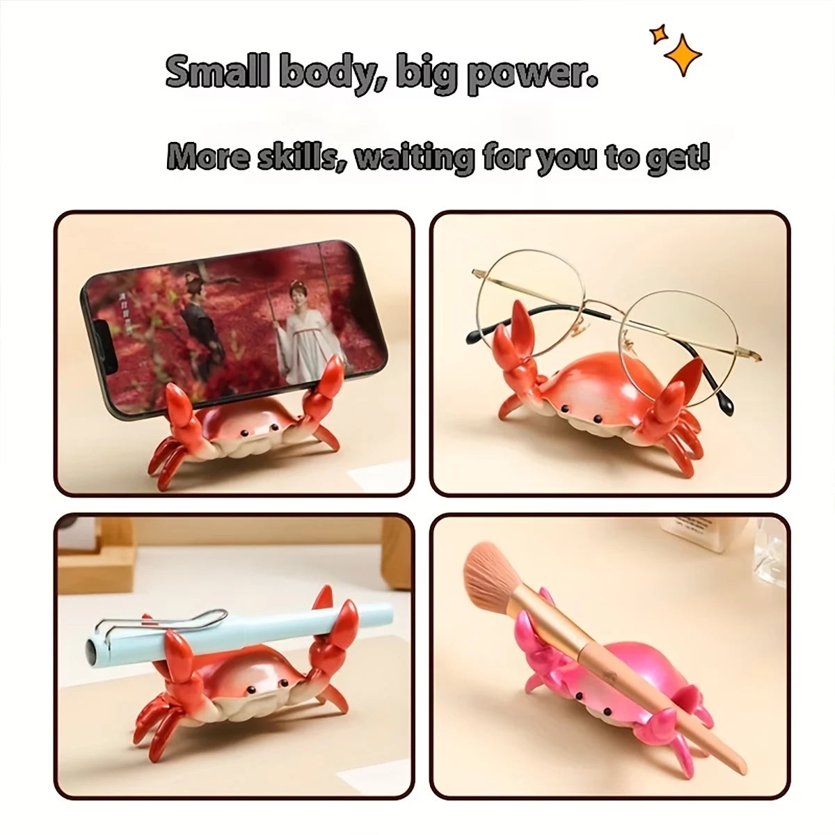 Cute Crab Desk Organizer & Phone Stand | Multi-Functional Desktop Holder