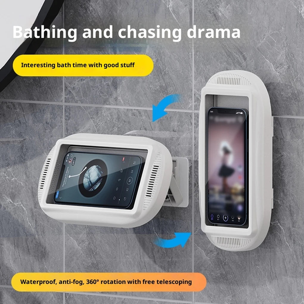 Waterproof Shower Phone Holder | 360° Adjustable Wall Mount for Bathroom & Kitchen
