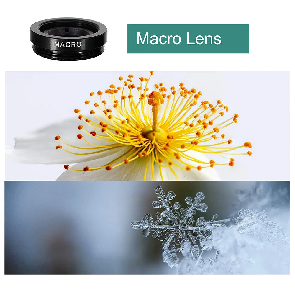 3-in-1 Smartphone Camera Lens Kit | Fish Eye, Wide Angle & Macro Lens Set