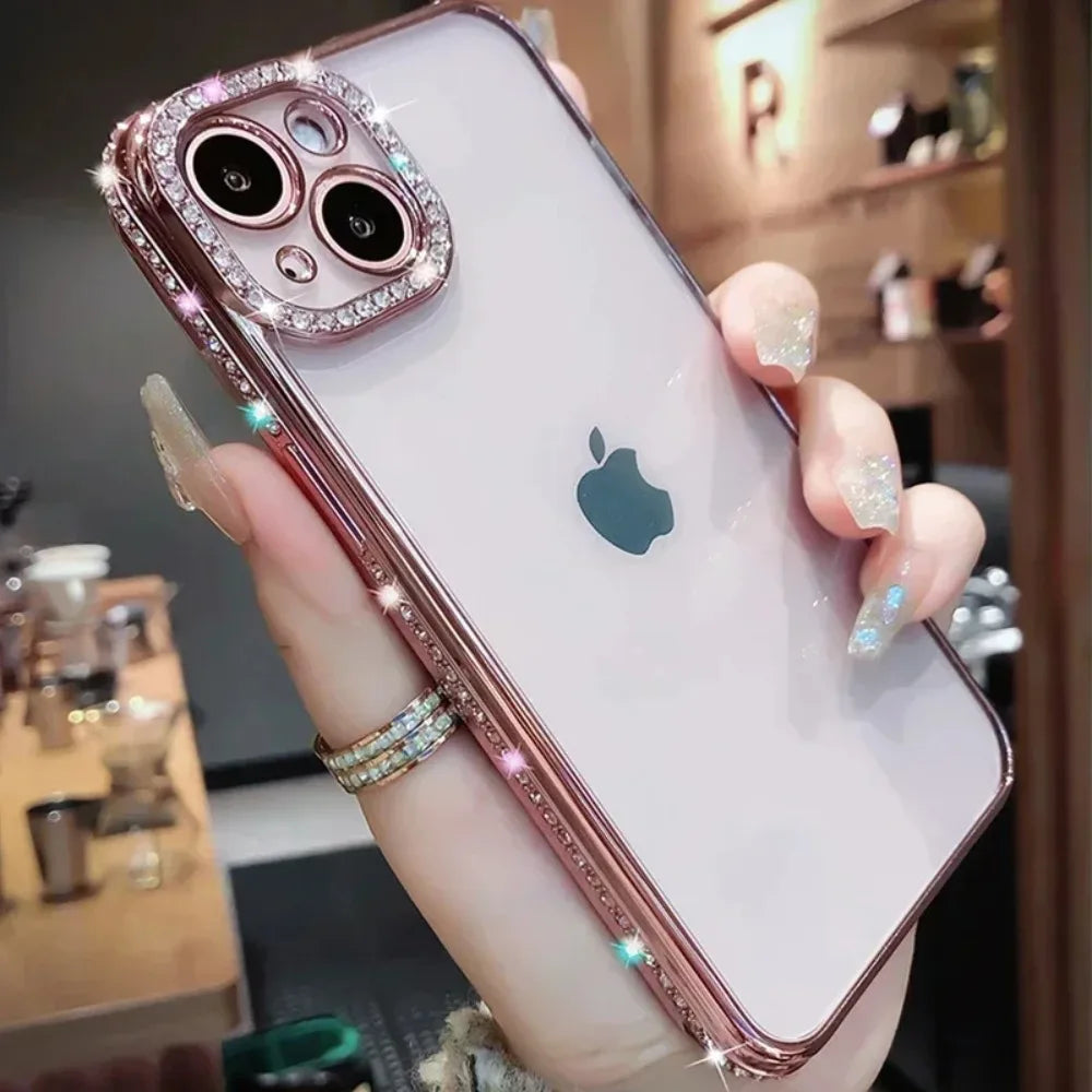 Glitter Crystal Clear iPhone Case | Plated Diamond Shockproof Cover