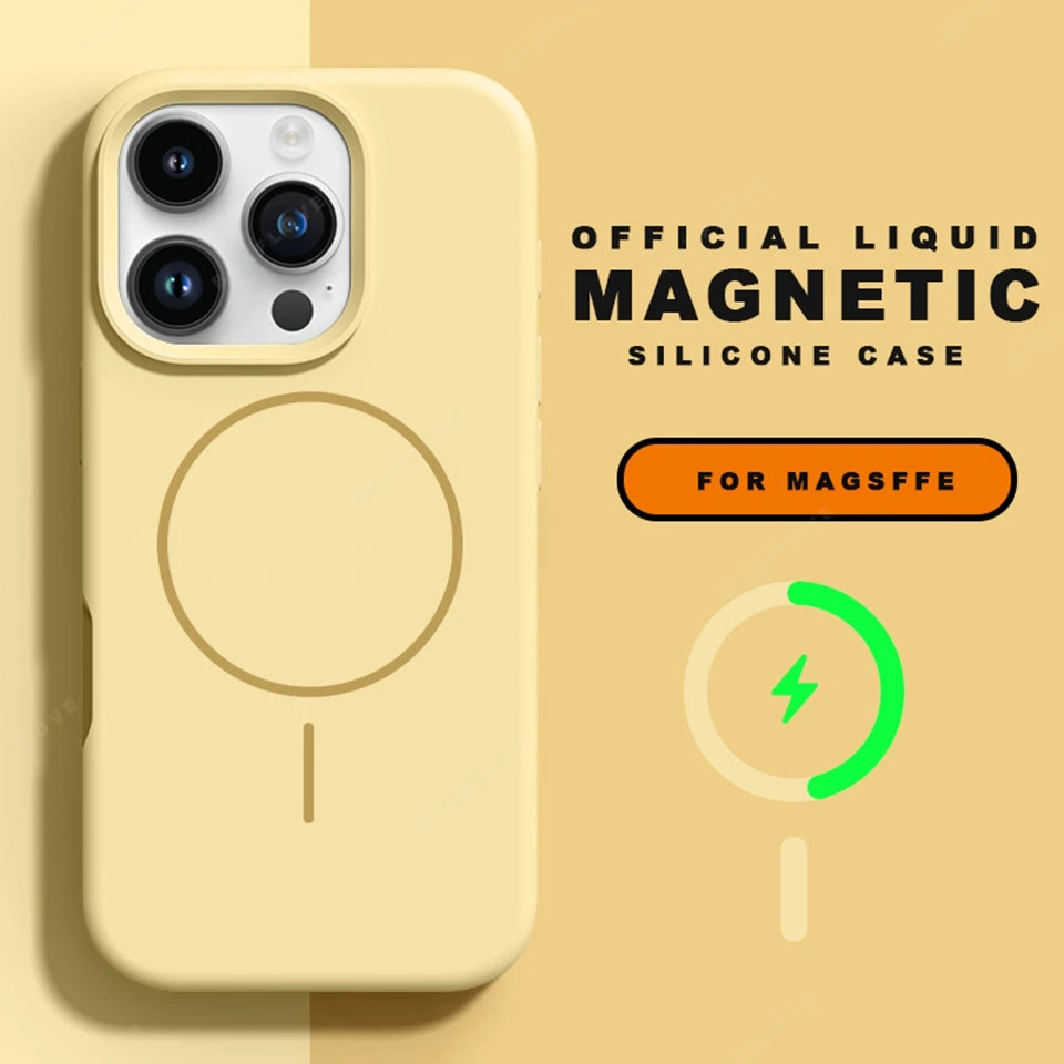 Magnetic MagSafe Silicone iPhone Case with Lanyard