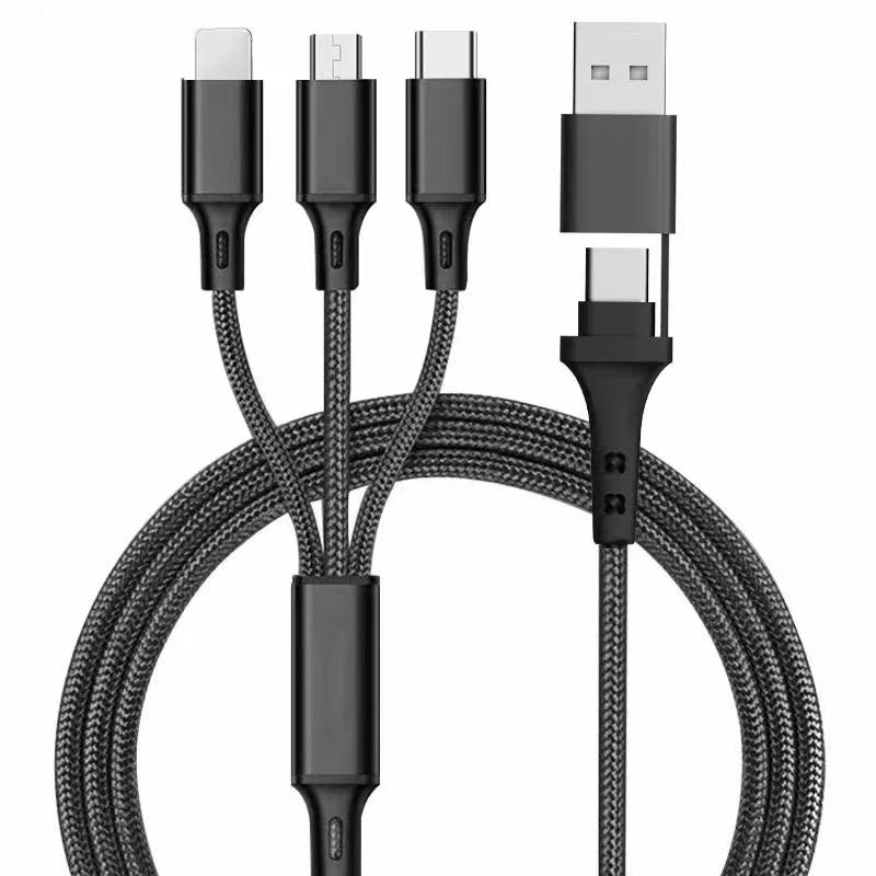 3-in-2 Fast Charging Cable – USB-C, Lightning & Micro USB