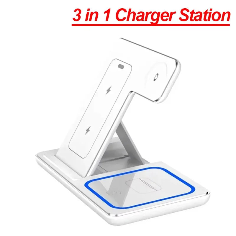 3-in-1 Wireless Charging Station | Premium Fast Charger for iPhone, Apple Watch & AirPods