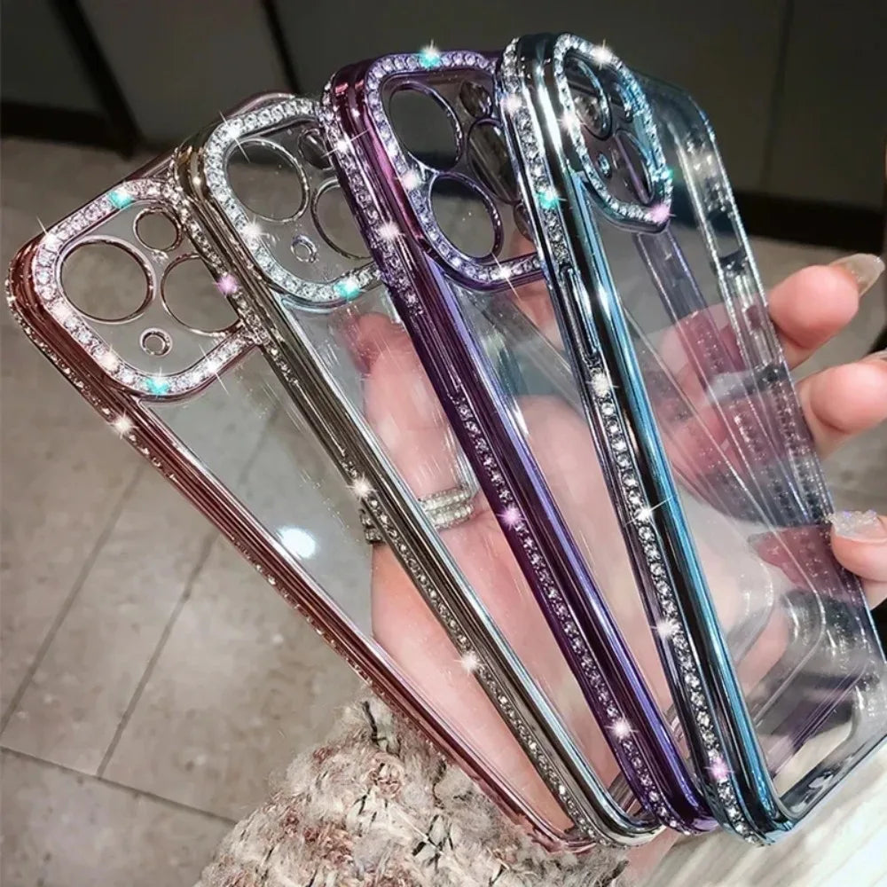 Glitter Crystal Clear iPhone Case | Plated Diamond Shockproof Cover