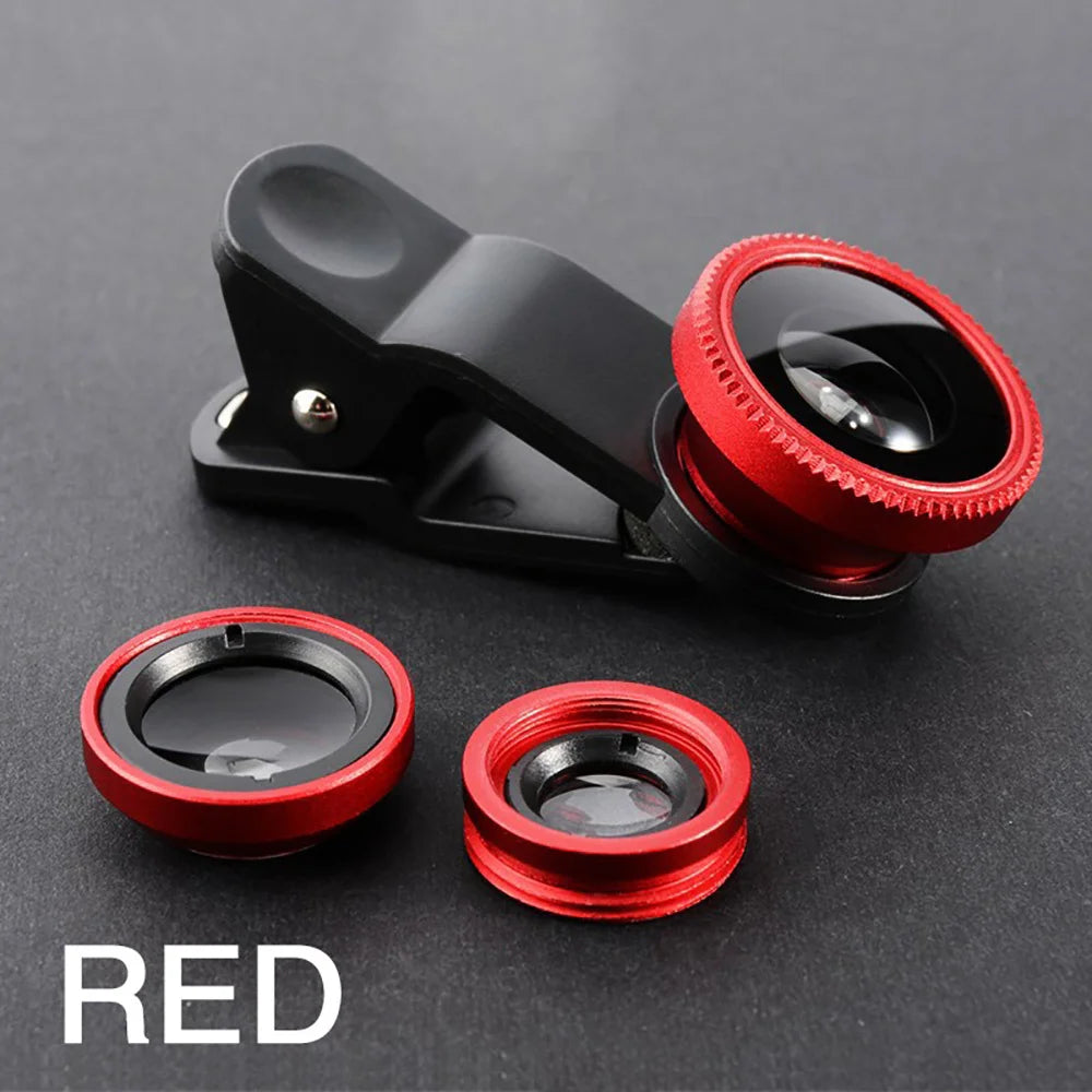 3-in-1 Smartphone Camera Lens Kit | Fish Eye, Wide Angle & Macro Lens Set
