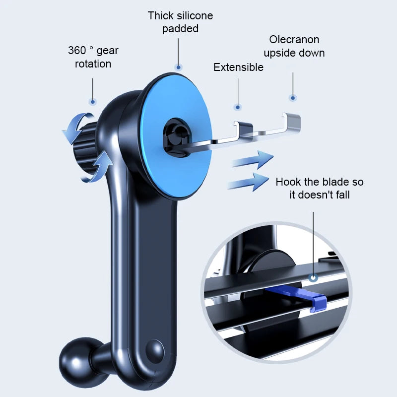 Universal Gravity Car Phone Holder – 360° Air Vent Mount