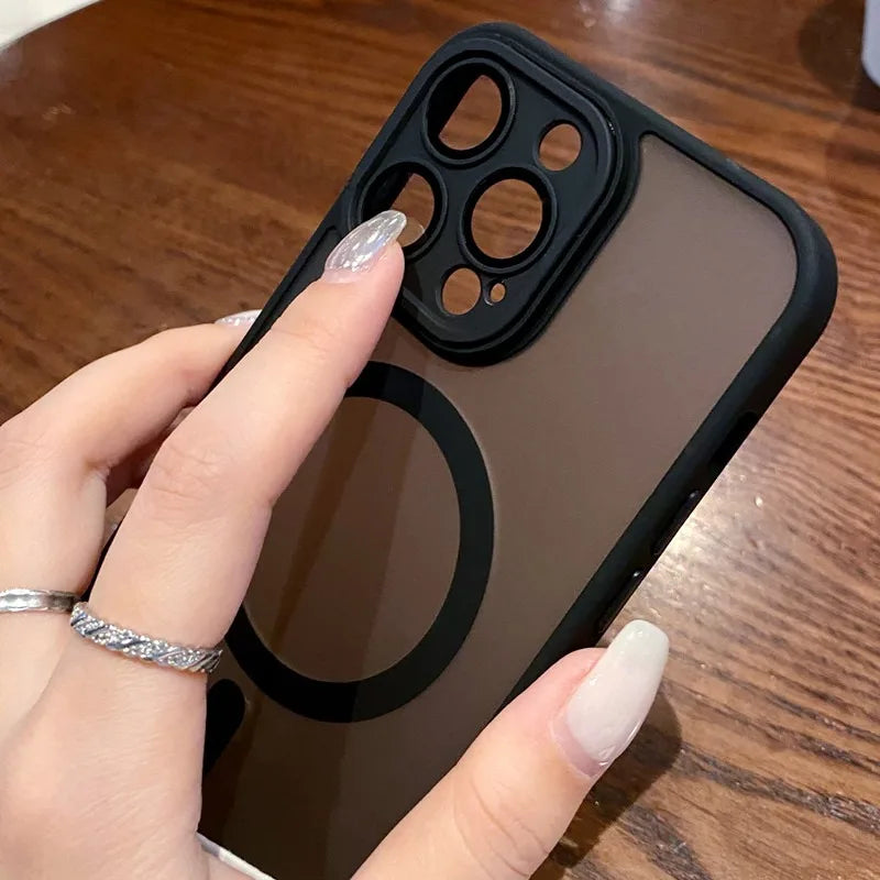 Magnetic Clear iPhone Case with Camera Lens Protection