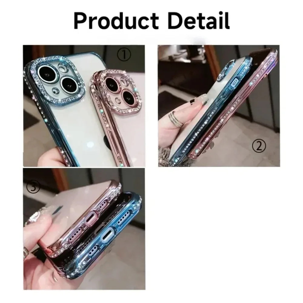 Glitter Crystal Clear iPhone Case | Plated Diamond Shockproof Cover