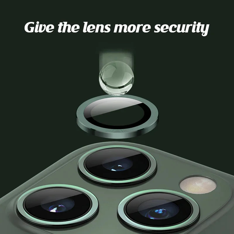 Premium Metal Camera Lens Protector | Tempered Glass Lens Rings for iPhone