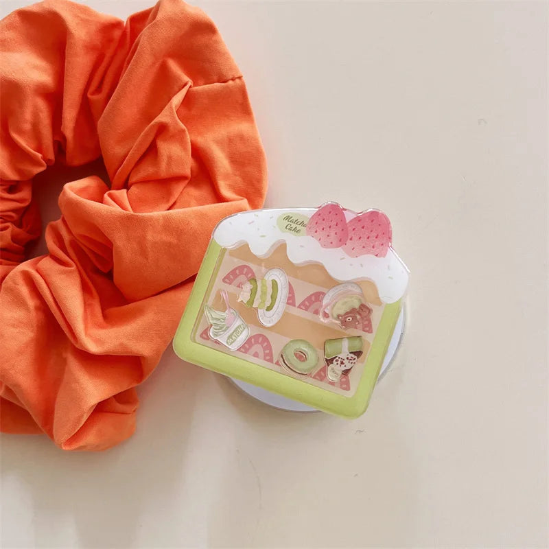 Cute Matcha Cake MagSafe Case for iPhone | Magnetic Stand & Grip Phone Case