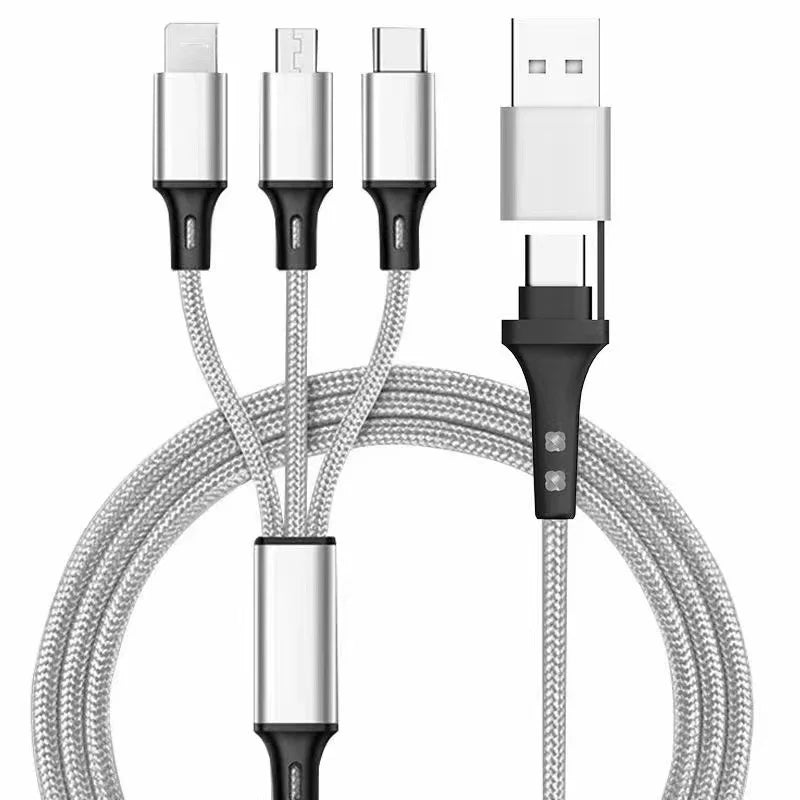 3-in-2 Fast Charging Cable – USB-C, Lightning & Micro USB