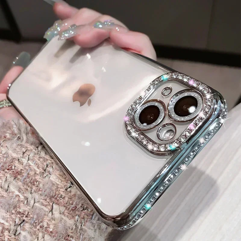 Glitter Crystal Clear iPhone Case | Plated Diamond Shockproof Cover