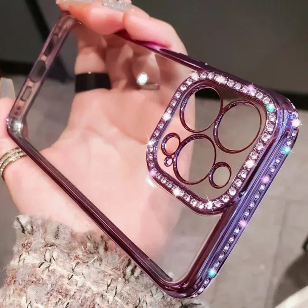 Glitter Crystal Clear iPhone Case | Plated Diamond Shockproof Cover