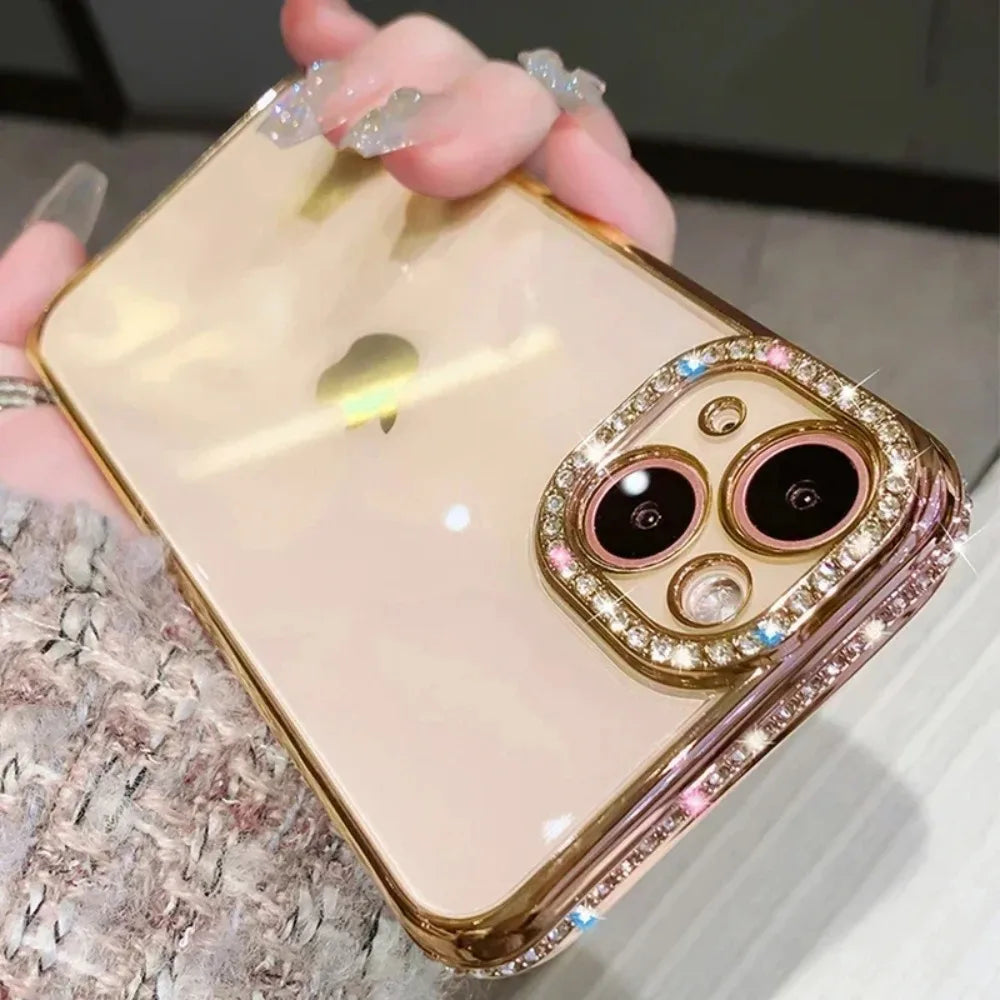 Glitter Crystal Clear iPhone Case | Plated Diamond Shockproof Cover