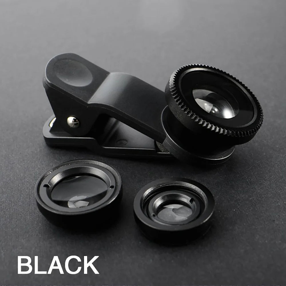3-in-1 Smartphone Camera Lens Kit | Fish Eye, Wide Angle & Macro Lens Set